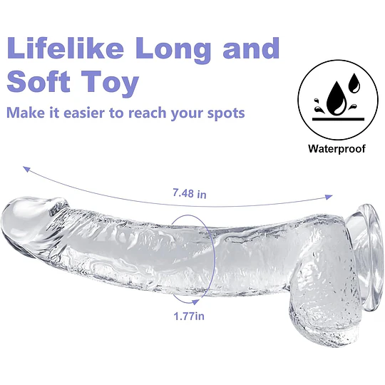 Dildo iniciación anal 16 cms de Jelly Clear Talla XS