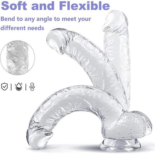 Dildo iniciación anal 16 cms de Jelly Clear Talla XS