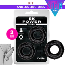 kit 2 Anillos erectores para el pene GK poer de Chisa Mayor - retardante de eyaculacion