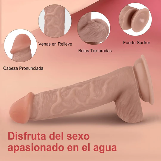 Consolador Alex 20cms Textura venas Realista con ventosa