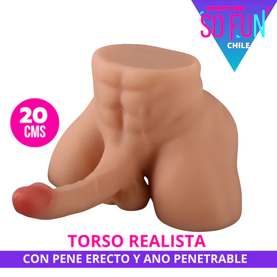 Torso Masculino 4kg HiperRealista APOLO MAXXX con Dildo y Ano incluido (consolador 20cms)