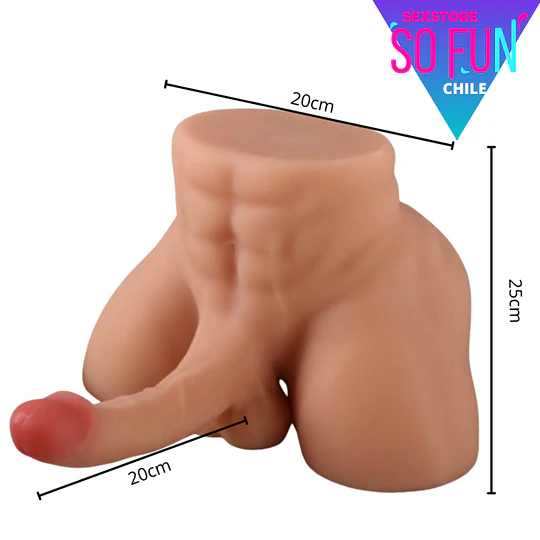 Torso Masculino 4kg HiperRealista APOLO MAXXX con Dildo y Ano incluido (consolador 20cms)