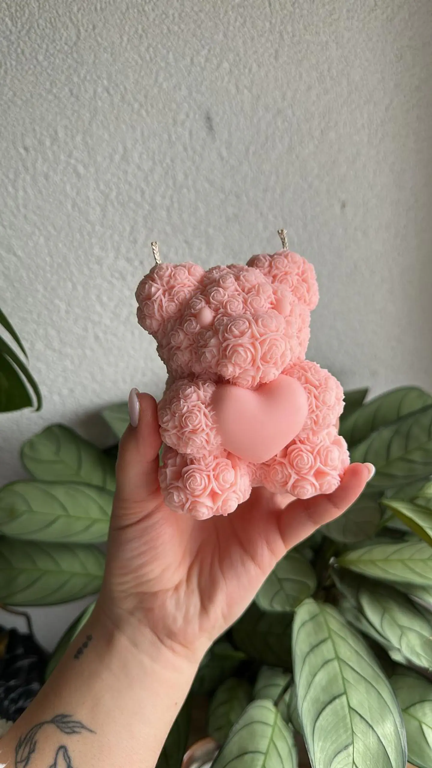 Vela Urso de Rosas com Coração 1