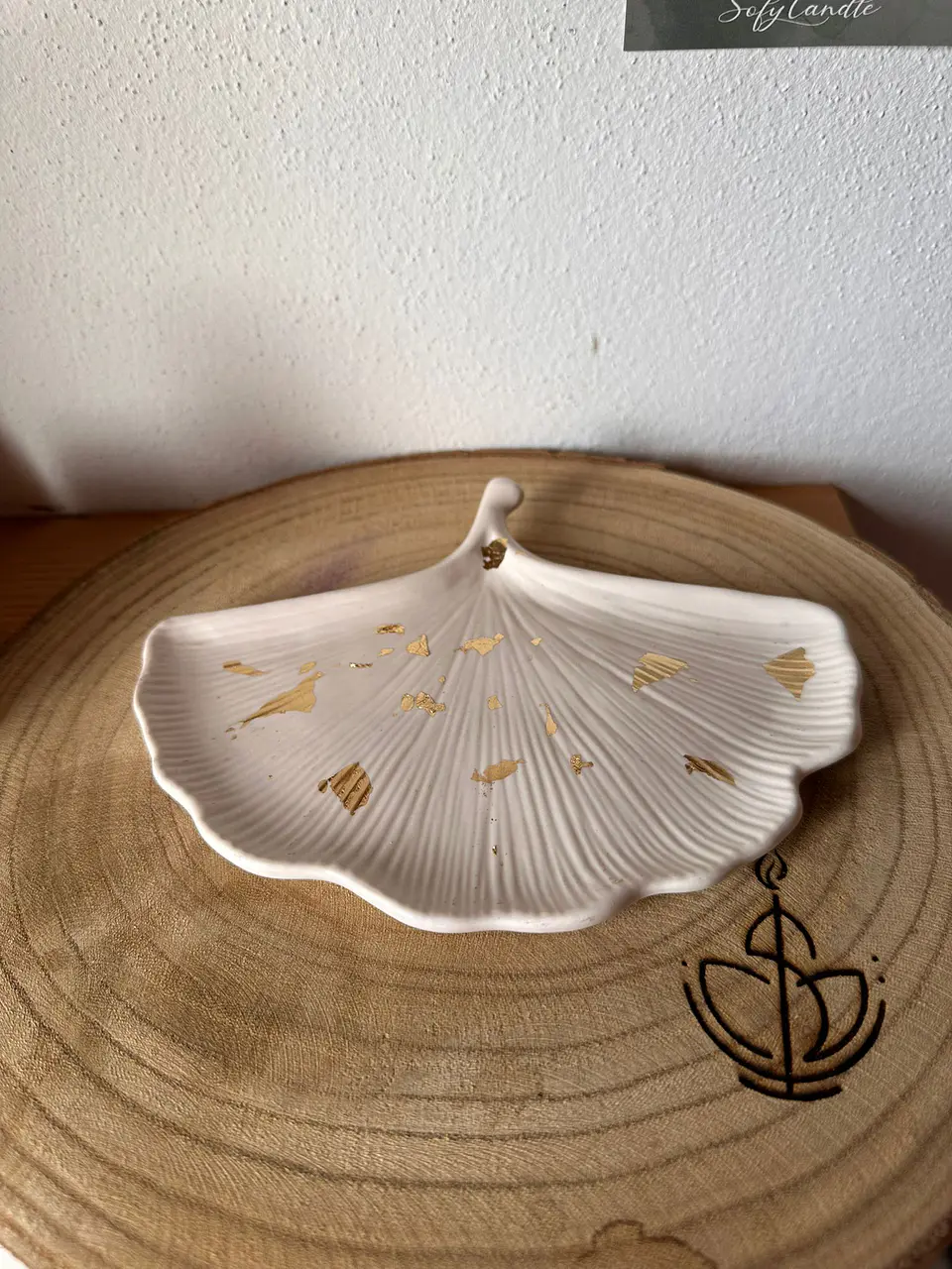 Base Folha Ginkgo em Jesmonite 1