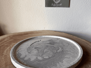 Bandeja Decorativa Redonda em Jesmonite