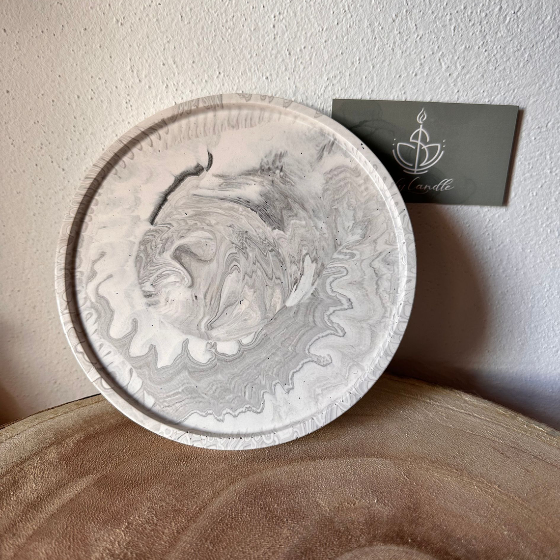 Bandeja Decorativa Redonda em Jesmonite 3