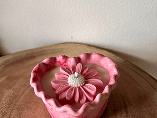 Vela Floral em Recipiente de Jesmonite