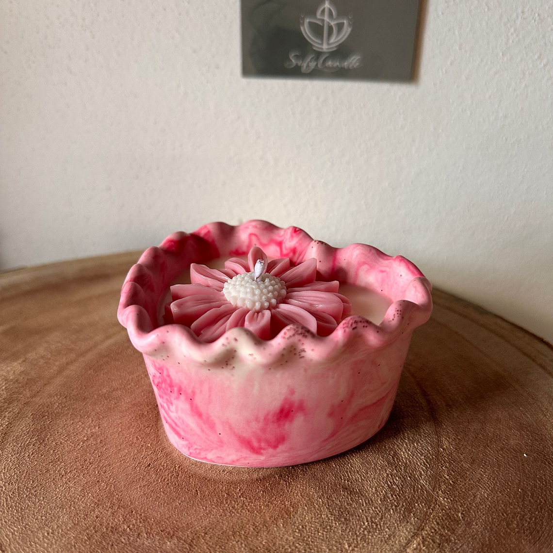 Vela Floral em Recipiente de Jesmonite 2