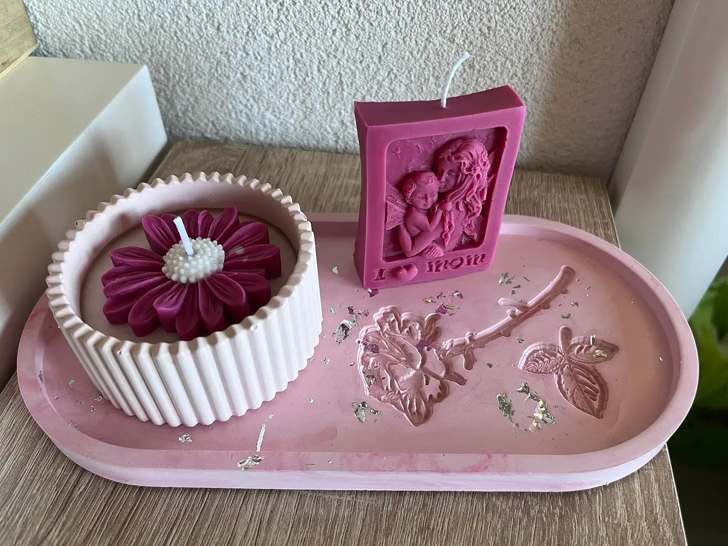 Base Decorativa Floral Oval em Jesmonite 3