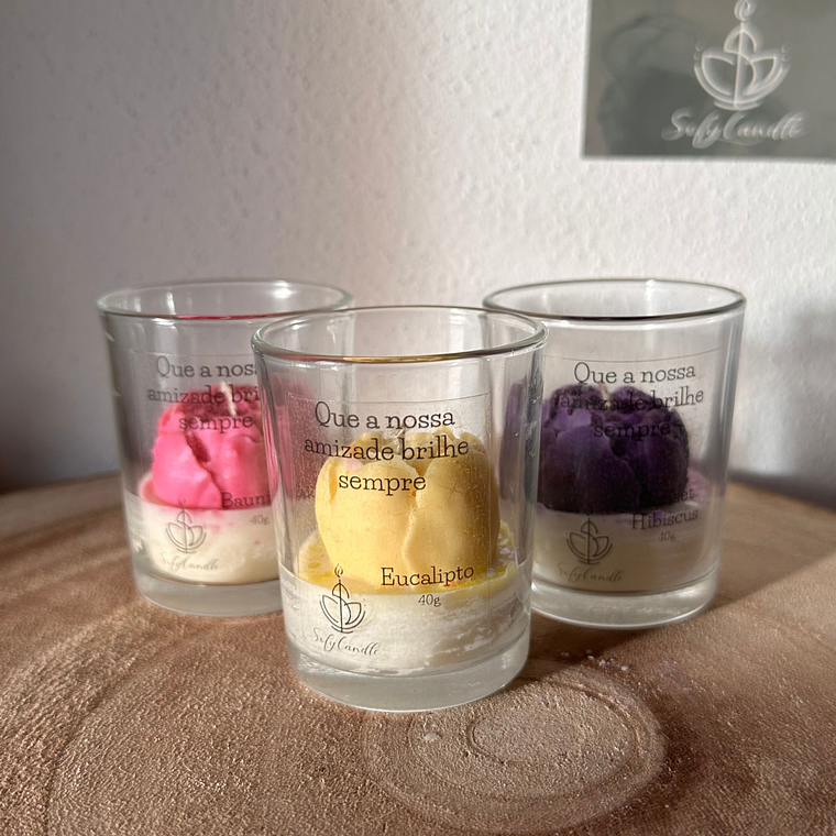 Vela Decorativa em Copo com Peónia 1