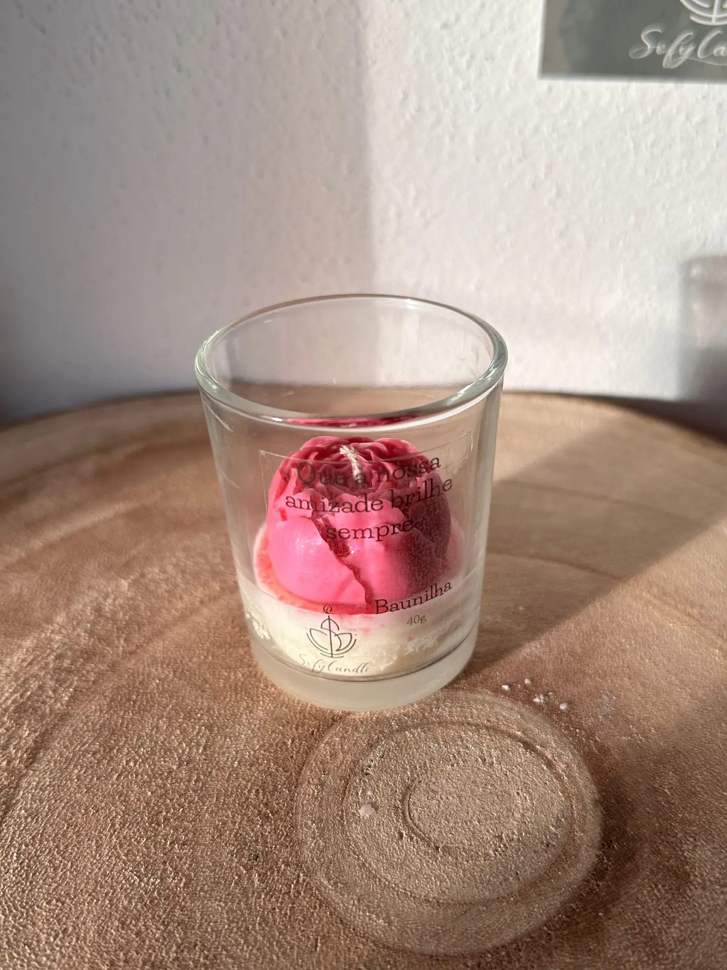 Vela Decorativa em Copo com Peónia 2