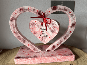 Escultura Corações Personalizável em Jesmonite