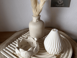 Conjunto Decorativo em Jesmonite com Vela