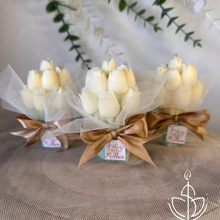 Mini Ramo de Tulipas com Etiqueta Personalizada 3