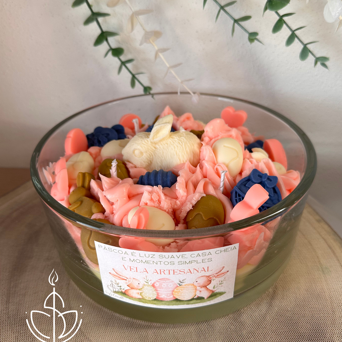 Taça Artesanal de Páscoa com Decoração de Coelho 2