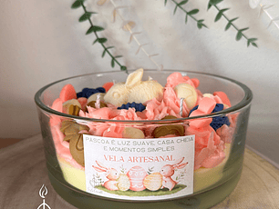 Taça Artesanal de Páscoa com Decoração de Coelho