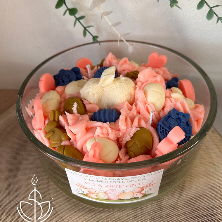 Taça Artesanal de Páscoa com Decoração de Coelho 3