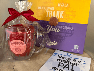 Kit Presente Dia do Pai com Vela Artesanal e Chocolates