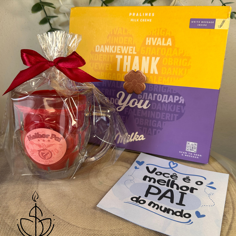 Kit Presente Dia do Pai com Vela Artesanal e Chocolates 1