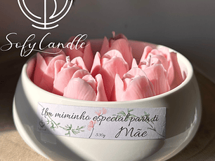 Taça Decorativa Floral para Mãe com Velas Artesanais