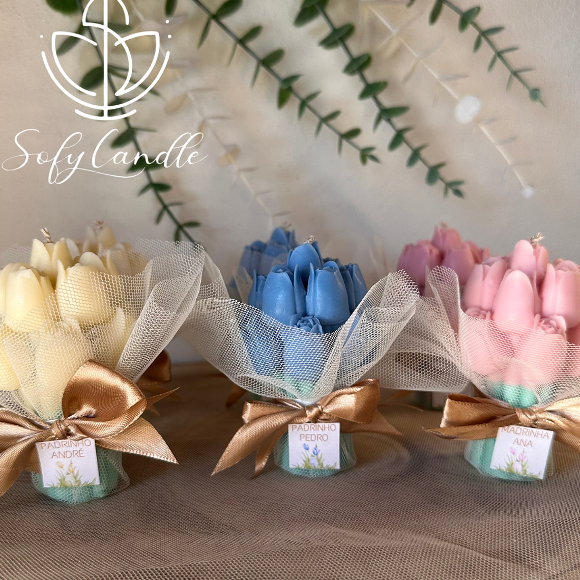 Mini Ramo de Tulipas com Etiqueta Personalizada 1