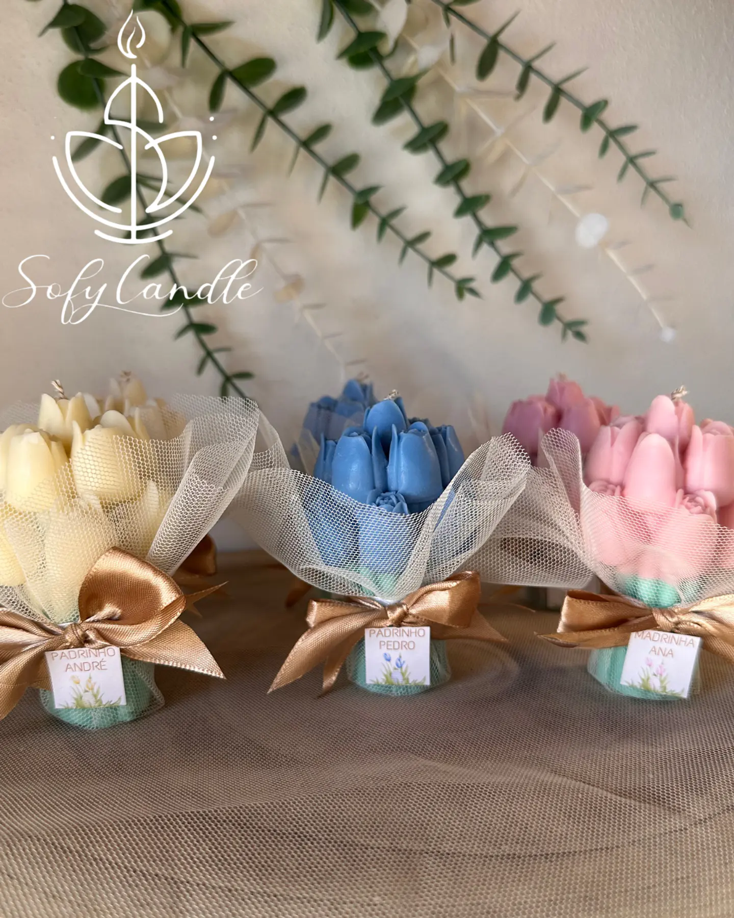 Mini Ramo de Tulipas com Etiqueta Personalizada 1