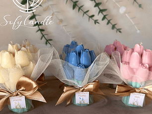 Mini Ramo de Tulipas com Etiqueta Personalizada