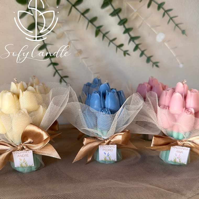 Mini Ramo de Tulipas com Etiqueta Personalizada 1