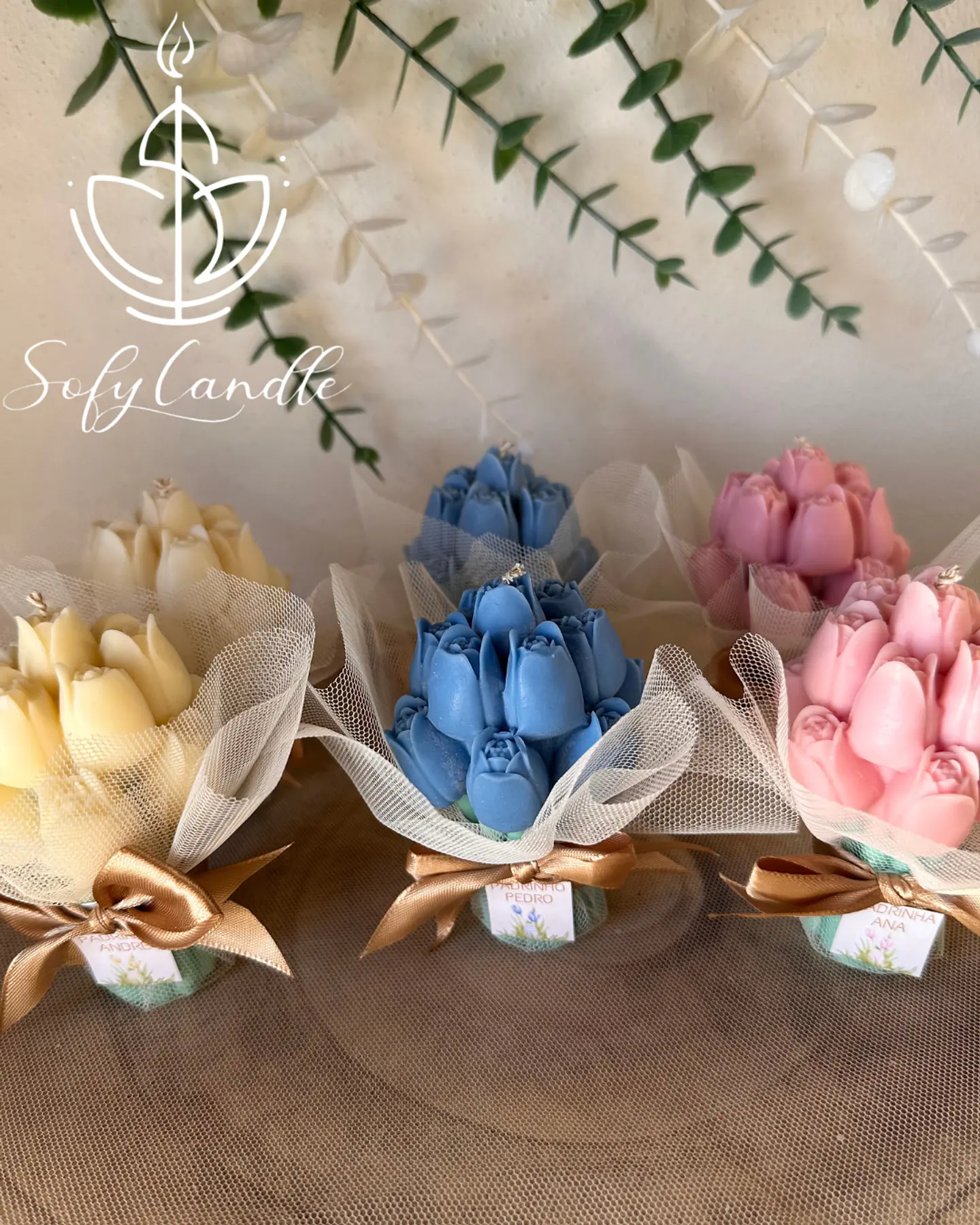 Mini Ramo de Tulipas com Etiqueta Personalizada 2