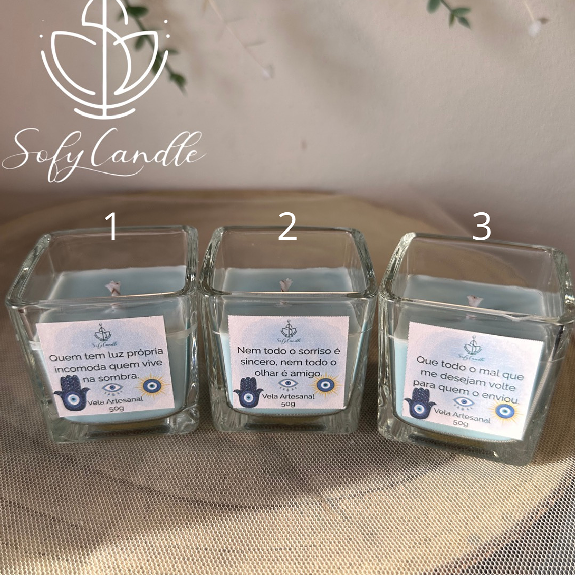 Vela Artesanal Mau Olhado com Mensagem 2