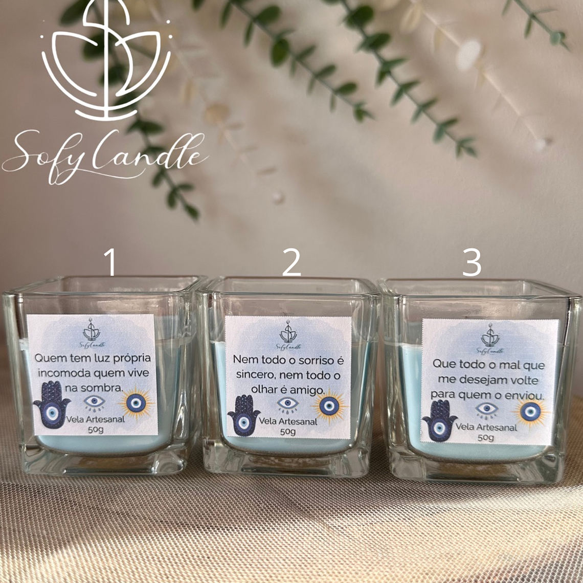 Vela Artesanal Mau Olhado com Mensagem 1