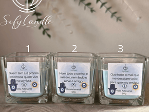 Vela Artesanal Mau Olhado com Mensagem