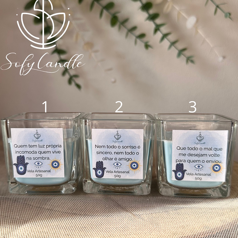Vela Artesanal Mau Olhado com Mensagem 1
