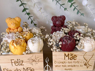 Arranjo Decorativo Dia da Mãe com Velas Artesanais