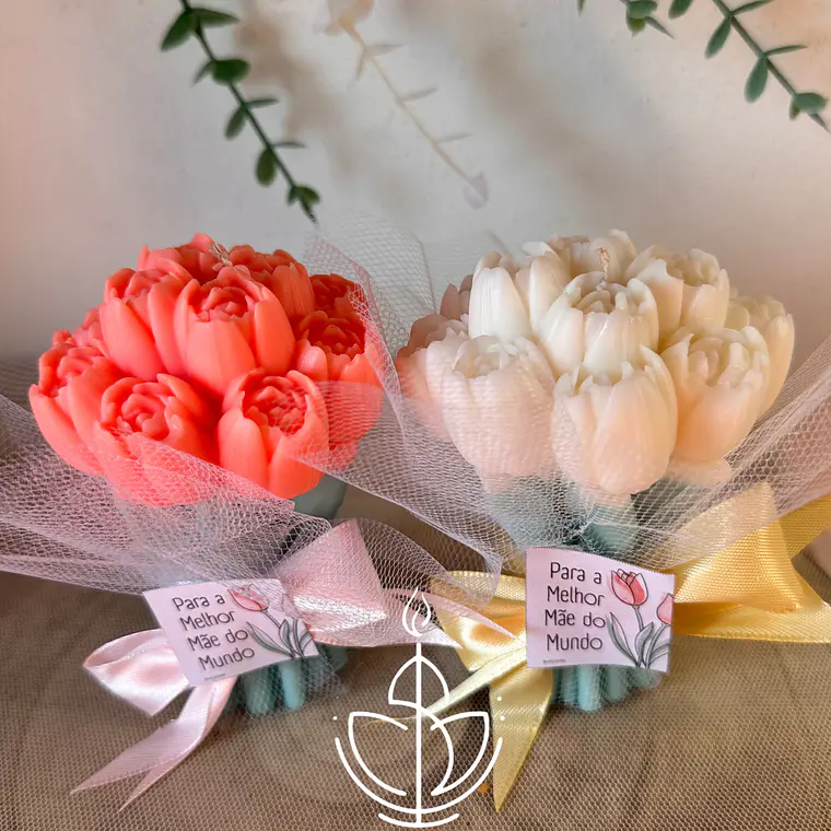 Vela Bouquet de Tulipas com mensagem Personalizada 2