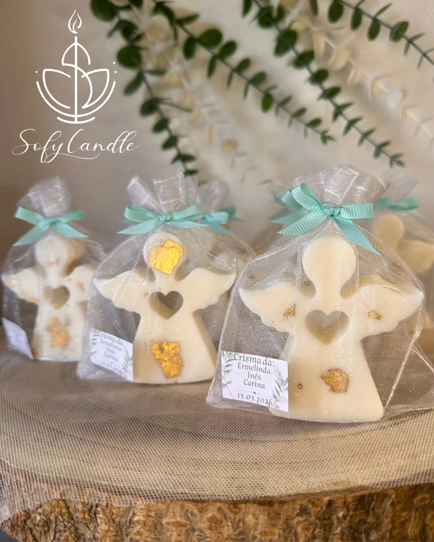 Conjunto de 16 Velas Anjo Personalizadas – Lembranças Artesanais 1