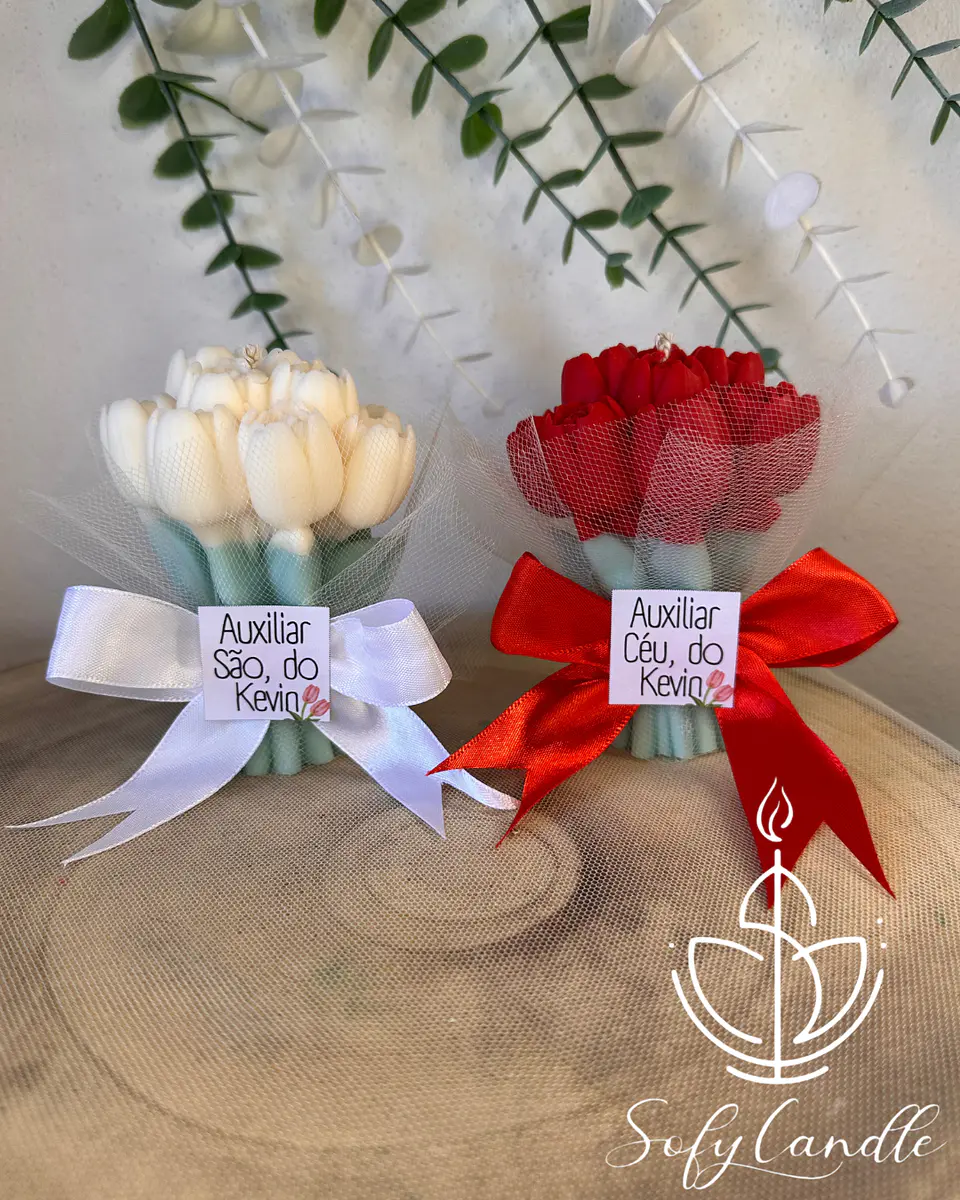 Vela Bouquet de Tulipas com mensagem Personalizada 3
