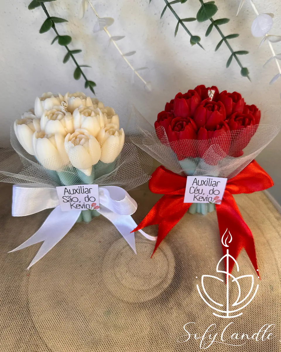 Vela Bouquet de Tulipas com mensagem Personalizada 2