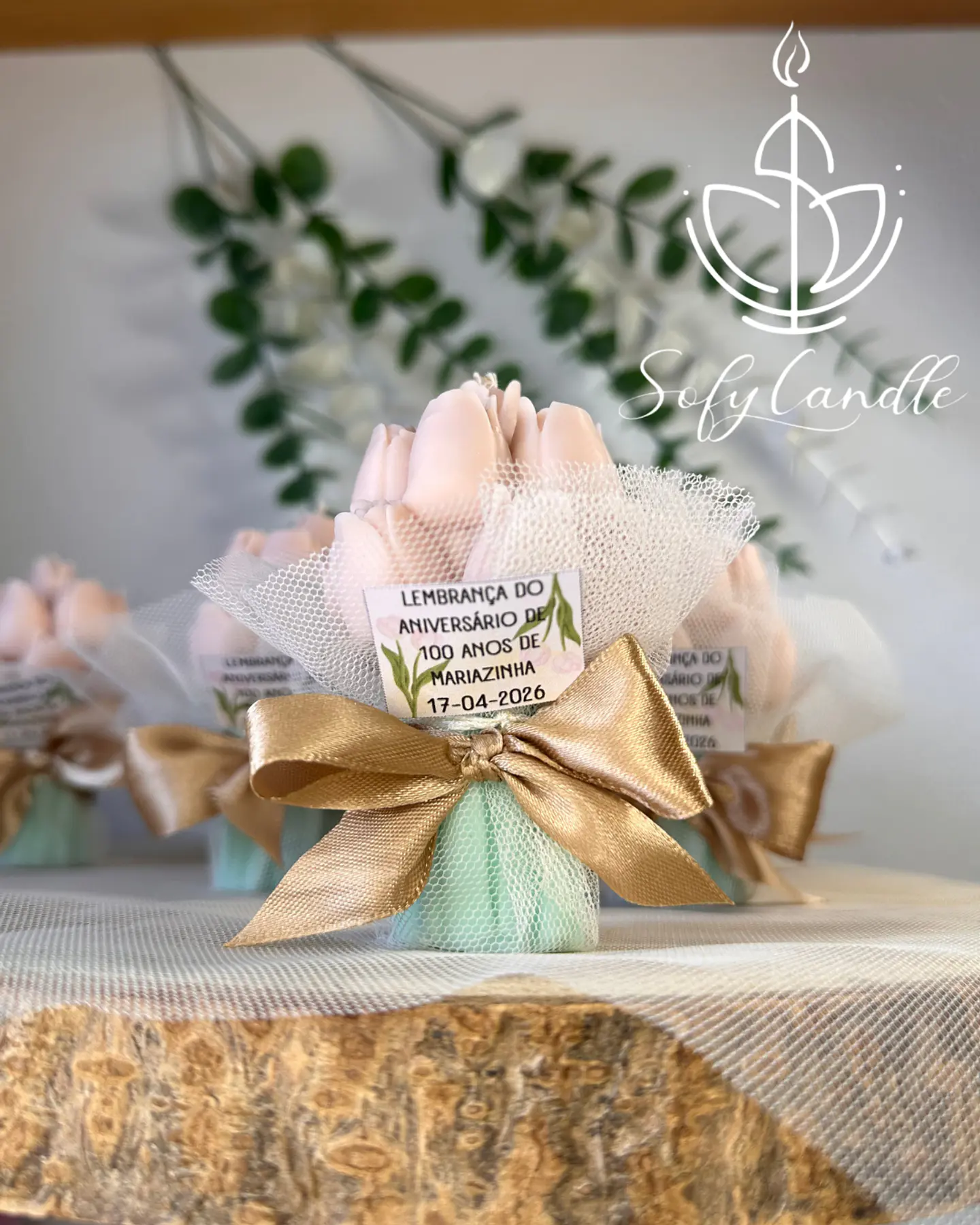 Mini Ramo de Tulipas com Etiqueta Personalizada 1