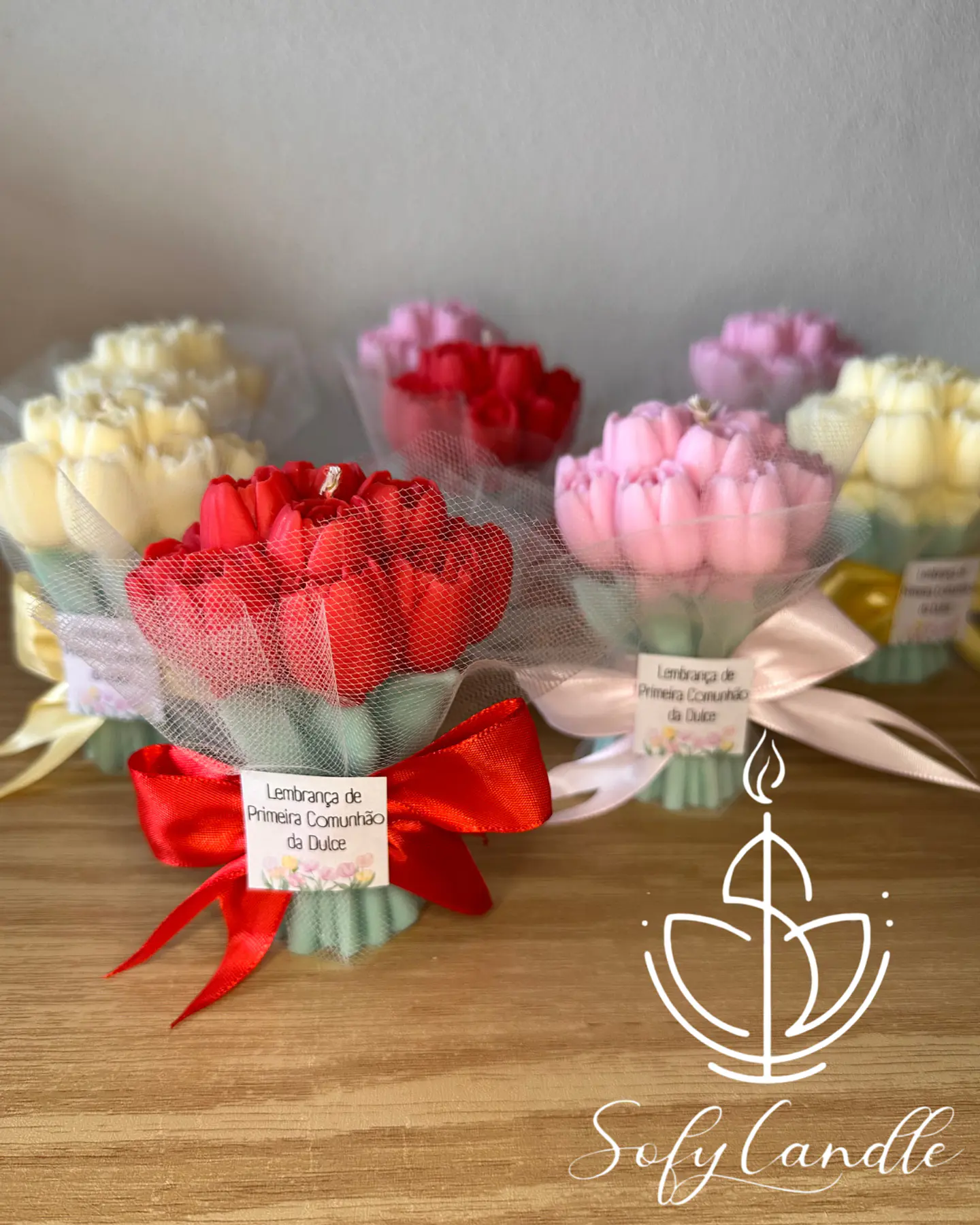 Vela Bouquet de Tulipas com mensagem Personalizada 1