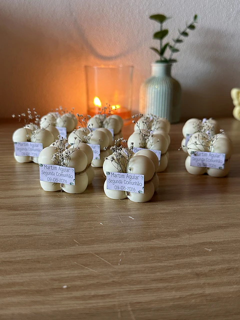Lembrança Bubble em Vela Personalizada