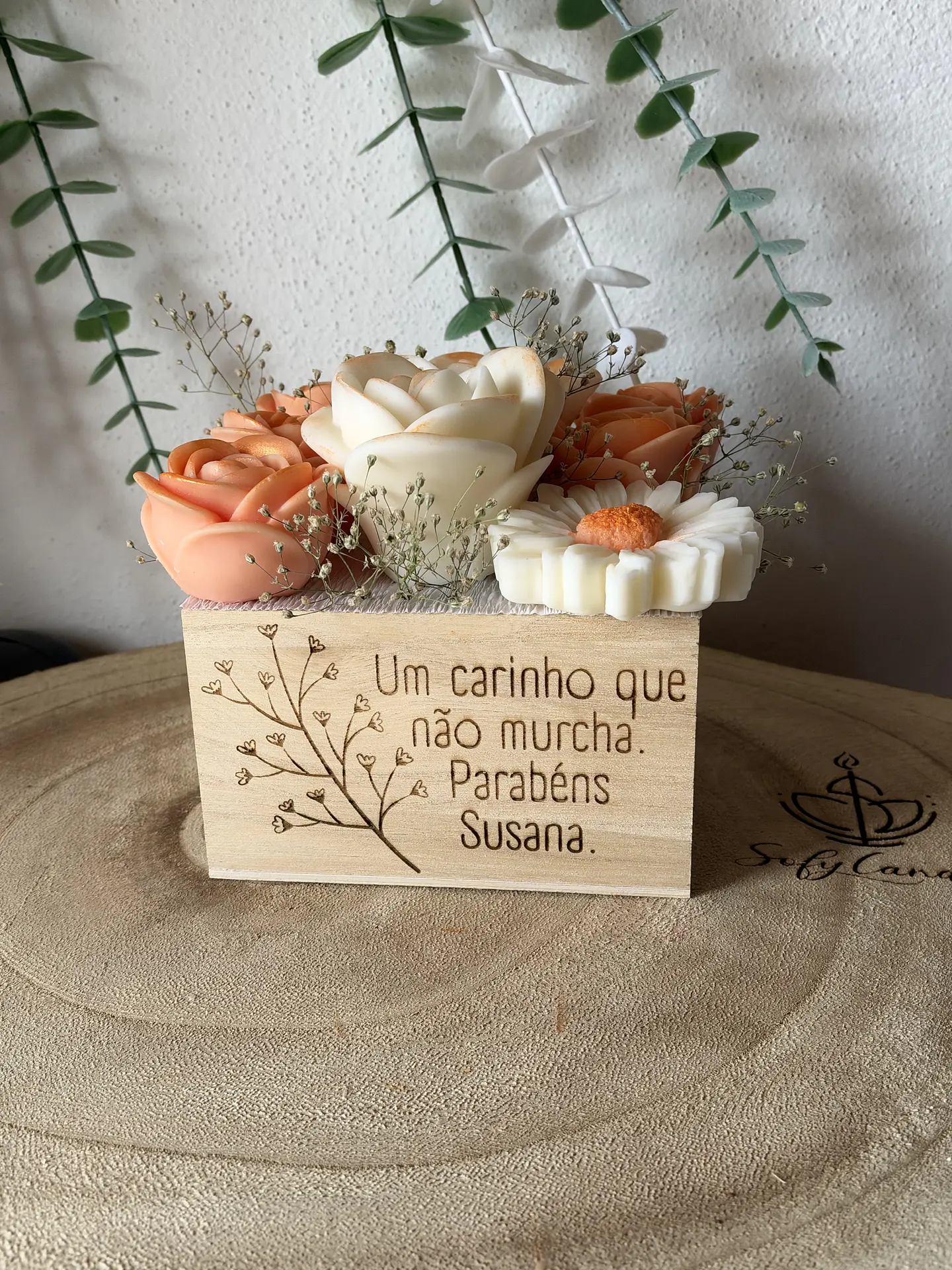 Caixa Bouquet de Velas com Mensagem Personalizada 1