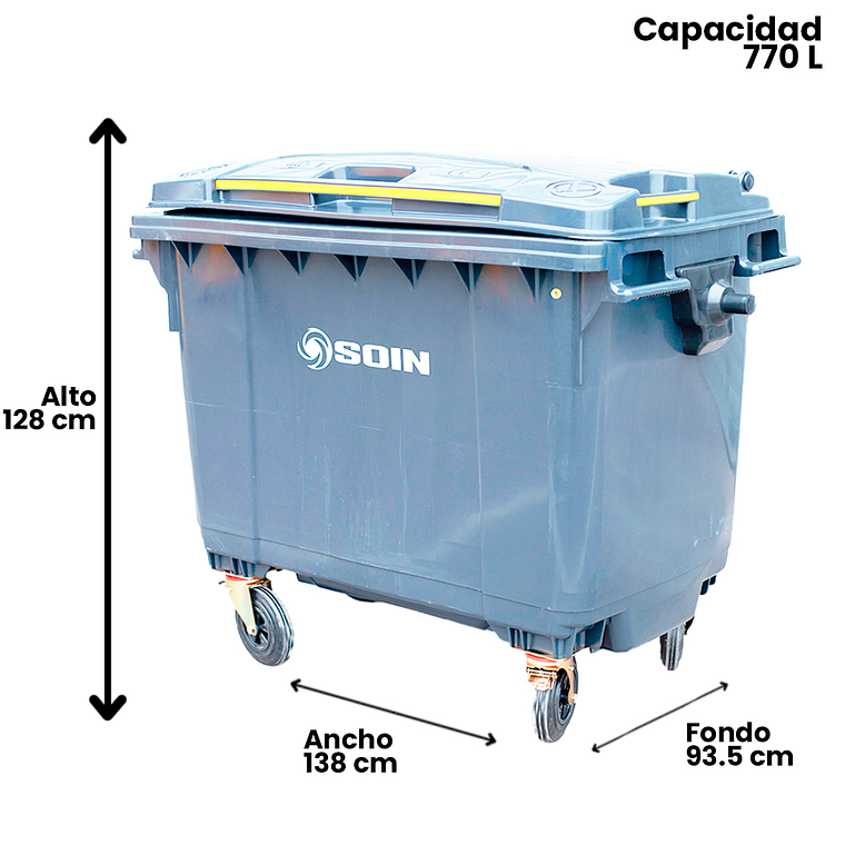 CONTENEDOR DE BASURA CON RUEDAS 770 L 5