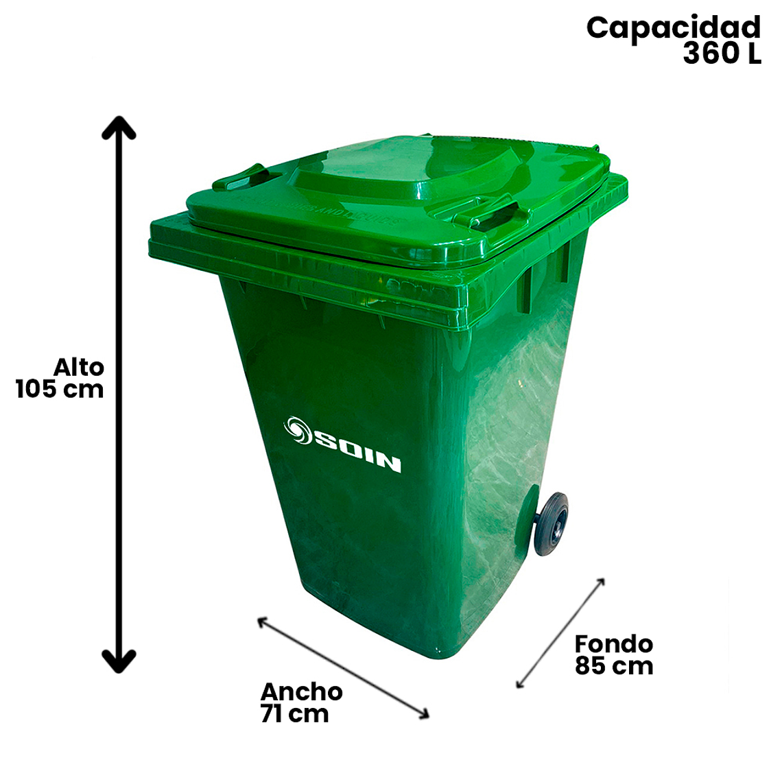 CONTENEDOR DE BASURA CON RUEDAS 360 L 2