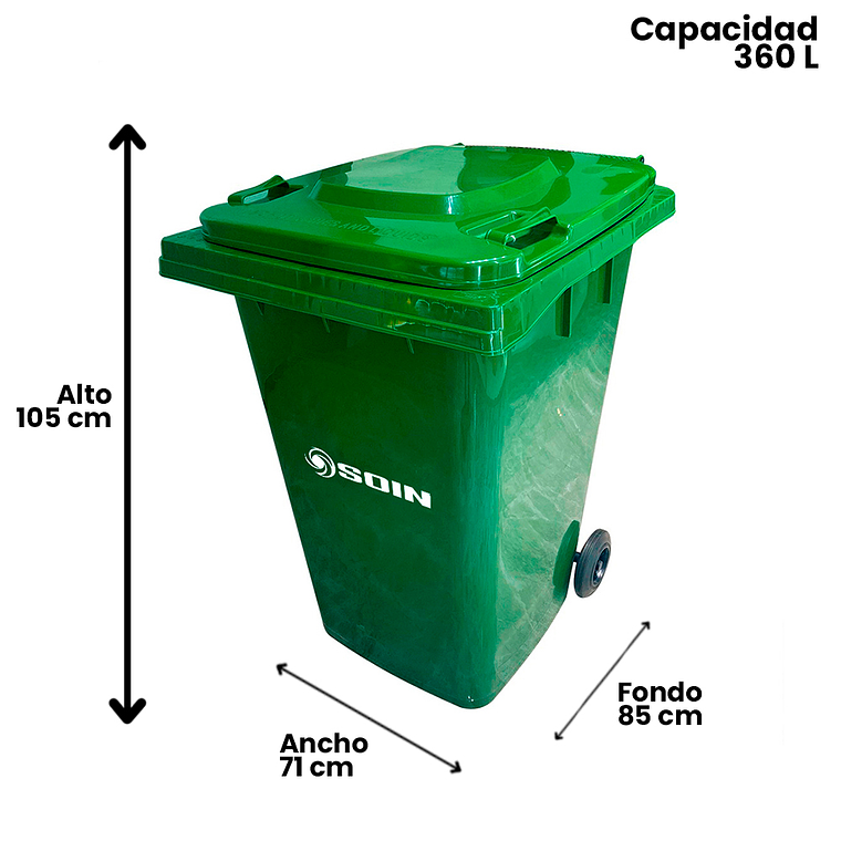 CONTENEDOR DE BASURA CON RUEDAS 360 L 2