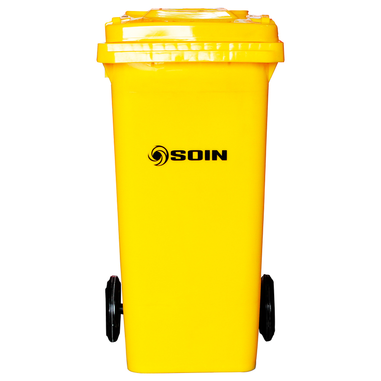 CONTENEDOR DE BASURA DE COLORES CON RUEDAS 120 L 4