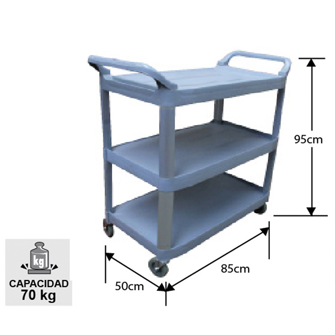 CARRO GRIS - 70kg - 95x85x50cm 2