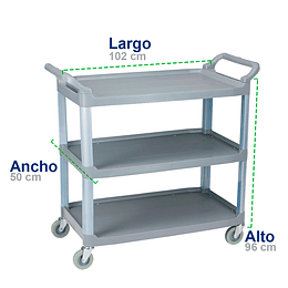 CARRO MULTIUSO DE SERVICIO 3 BANDEJAS GRANDES