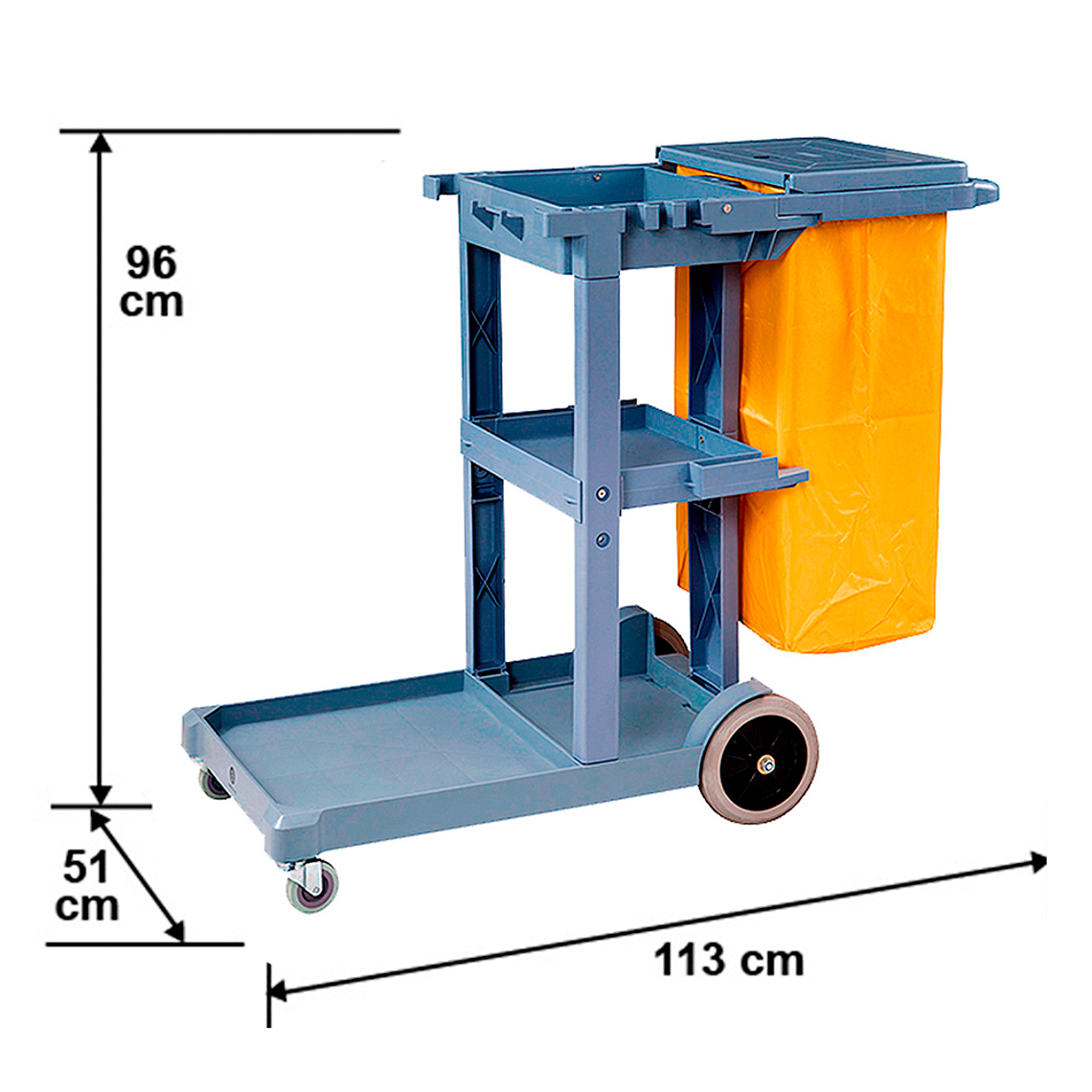 CARRO PORTA UTILES JANITOR CON TAPA Y BOLSA SOIN 2