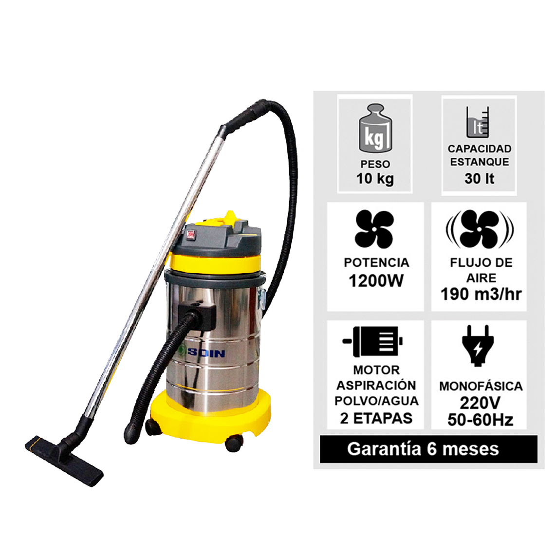 ASPIRADORA POLVO AGUA 30 L SOIN 3